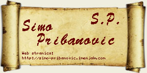 Simo Pribanović vizit kartica